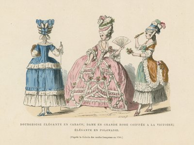 Franse damesmode, 1780 door French School